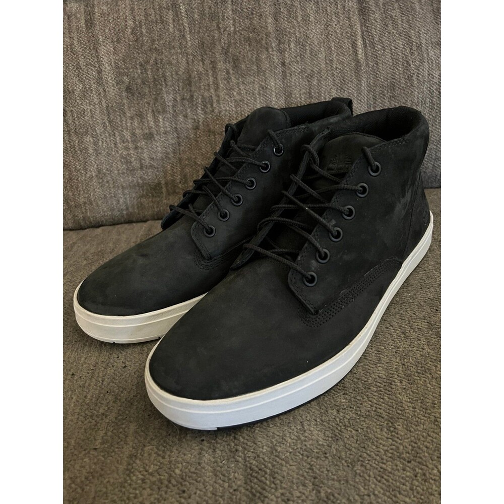 Timberland Davis Square Chukka Black Nubuck Leather Sneaker Boots Men's Size 10